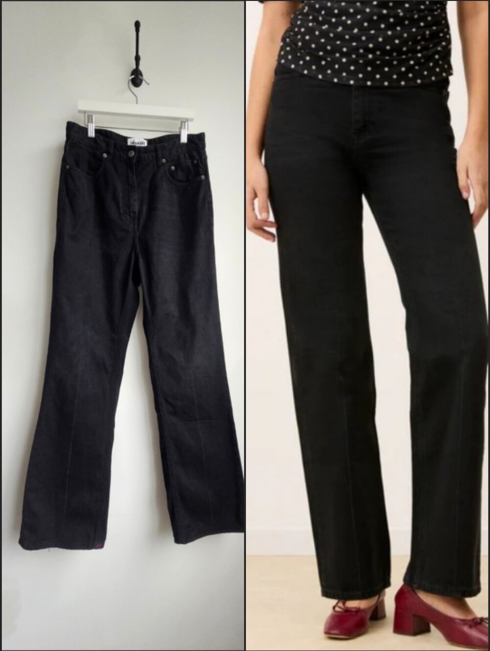 Rouje Madelene Black Cotton Denimn High Waisted Jeans